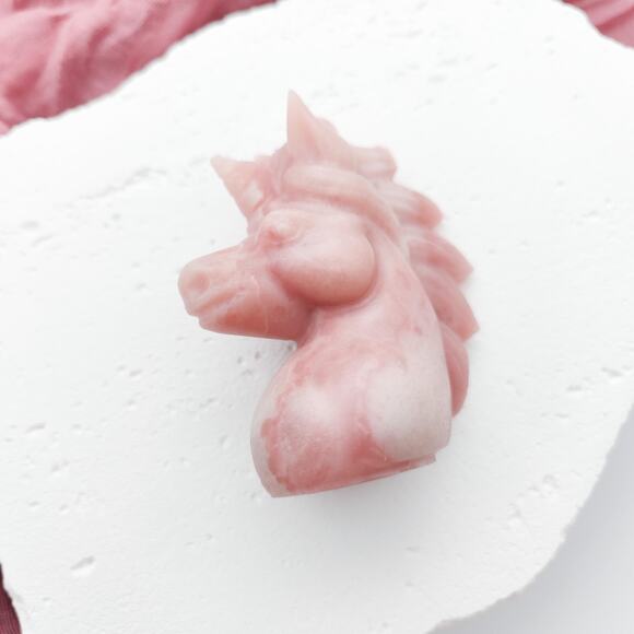 Pink Opal Unicorn Crystal Carving - Picture 3 of 8